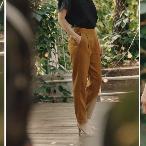 LinenTales Gladious Trouser in Khaki - Picture 1 of 3